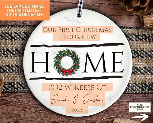 Miniatura 3 de 2023 Adorno de Nuestra primera Navidad en nuestro nuevo hogar, adorno personalizado para el primer hogar, adorno de recuerdo de casa nueva, adorno