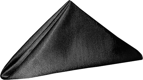 Miniatura 2 de Ultimate Textile -10 docenas - Reversible Shantung Satin - Majestic - Servilletas de tela de 20 x 20 pulgadas, color negro