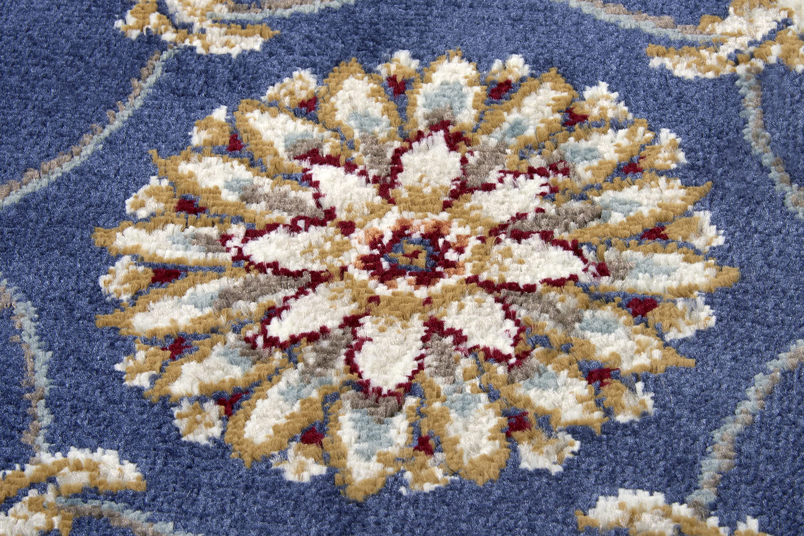 Hanse Home Reni Tapis Oriental – Tapis Oriental Classique tissé serré avec Ornements et Motifs Floraux à Poils Courts Doux pour Chambre à Coucher, Salle à Manger, Salon, Couloir - Bleu crème, 140 x