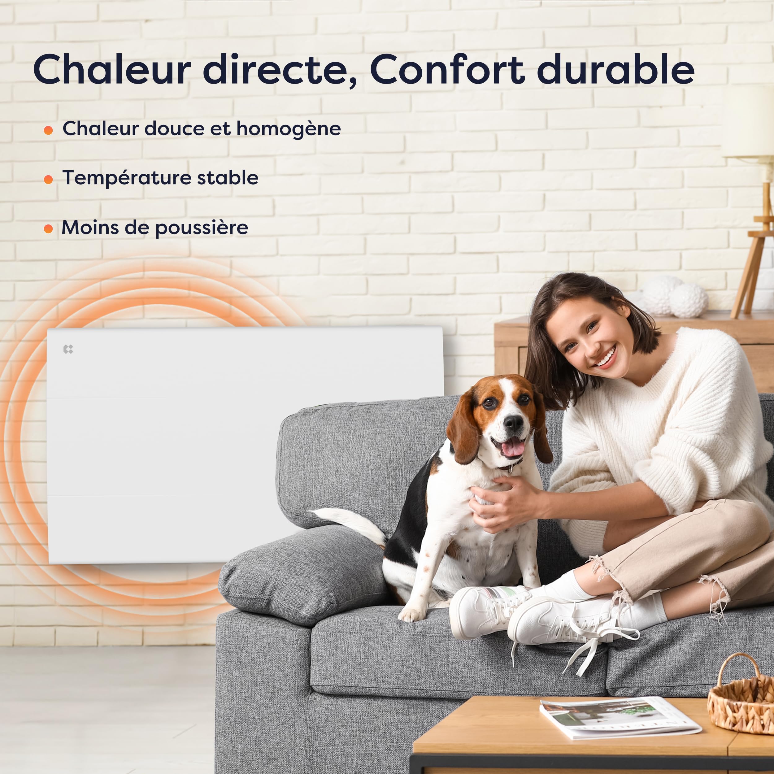 CIARRA CBHT15E Radiateur Céramique Inertie 1500W - Chauffage Électrique Intelligent avec PID, Détection Fenêtre, Programmation Hebdomadaire & Verrouillage Enfant,(10-20㎡)