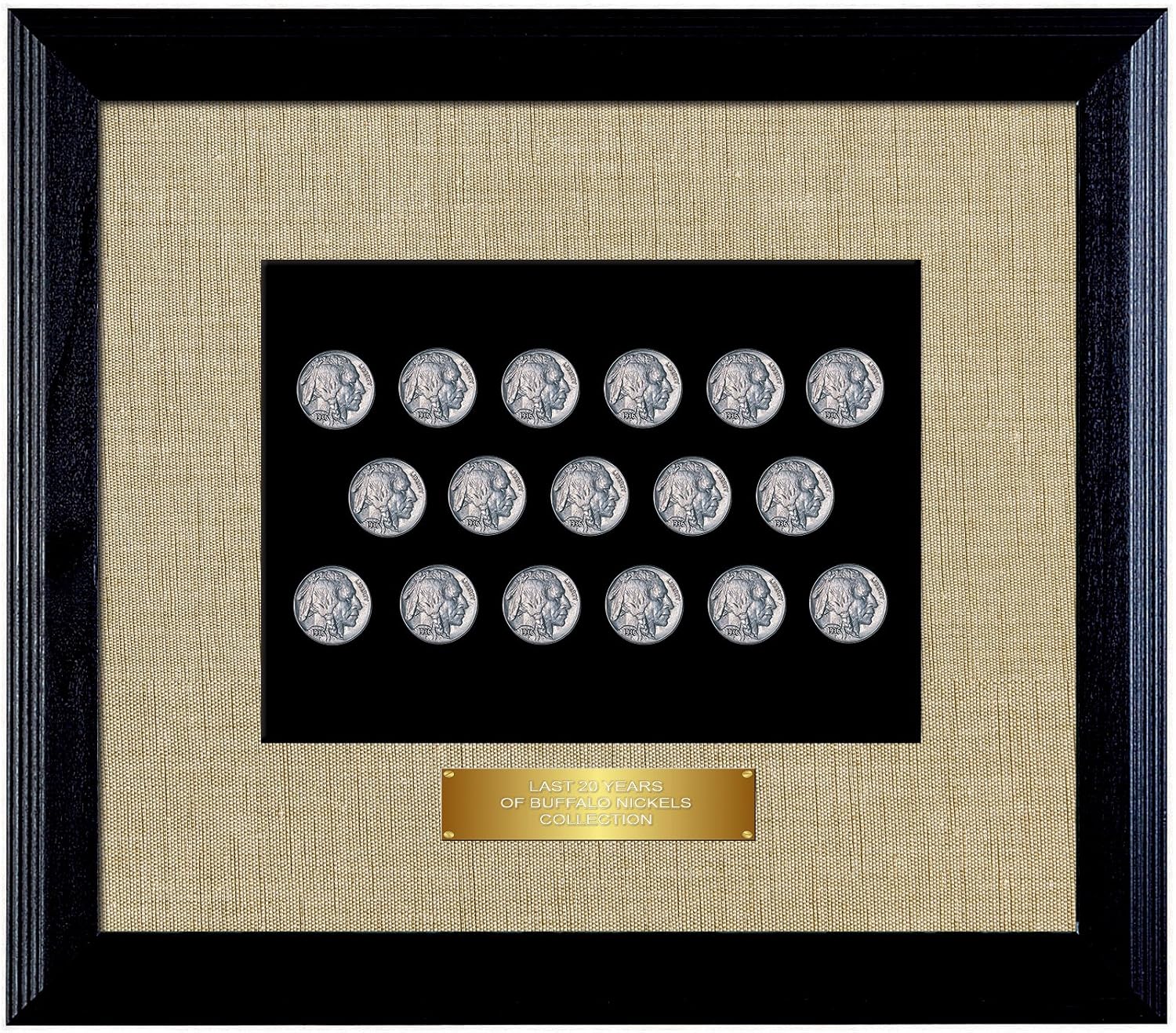 American Coin Treasures Last 20 Years of Buffalo Nickels in Wood Frame