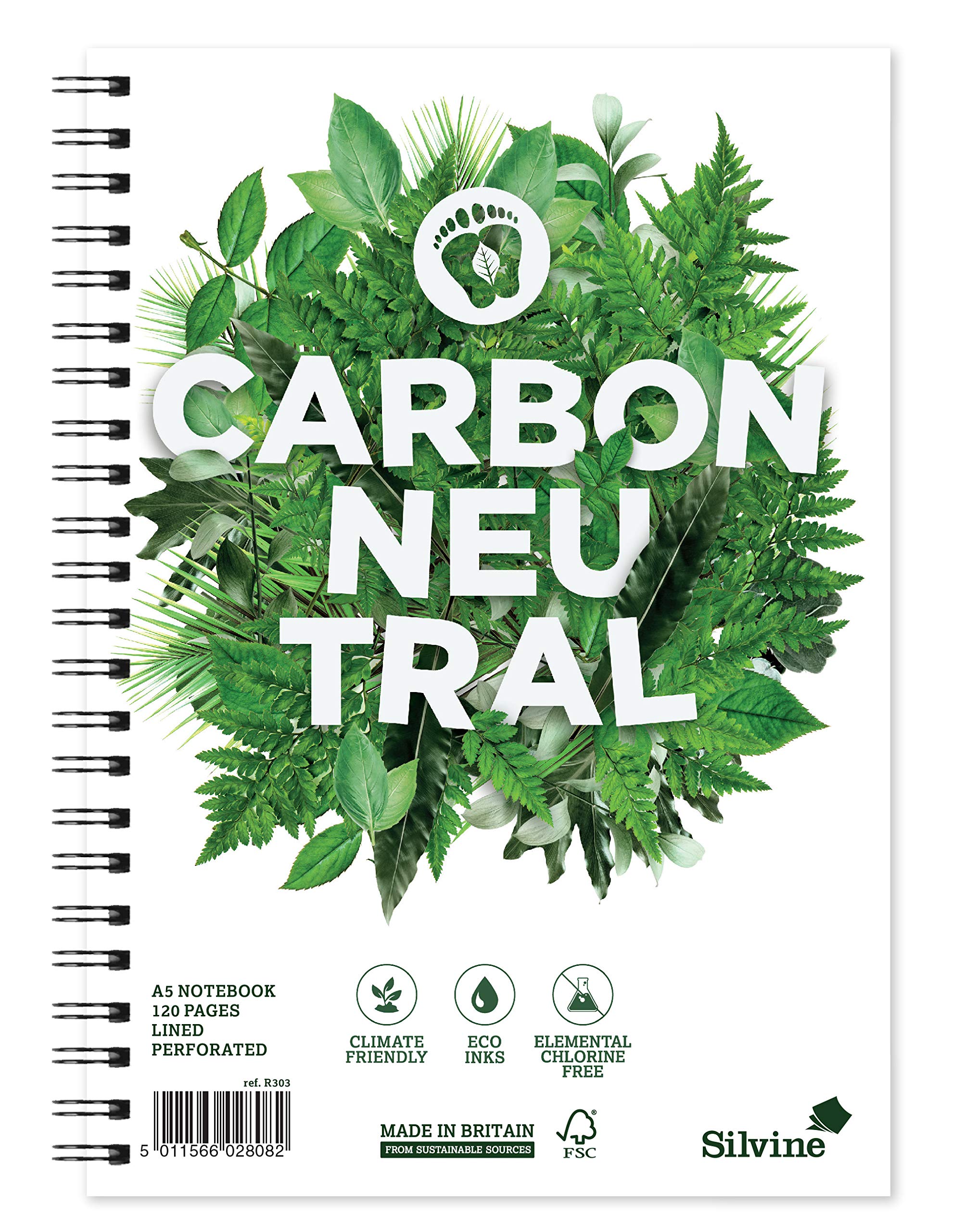 Silvine A5 Carbon Neutral Lined Notebook - 120 Pages