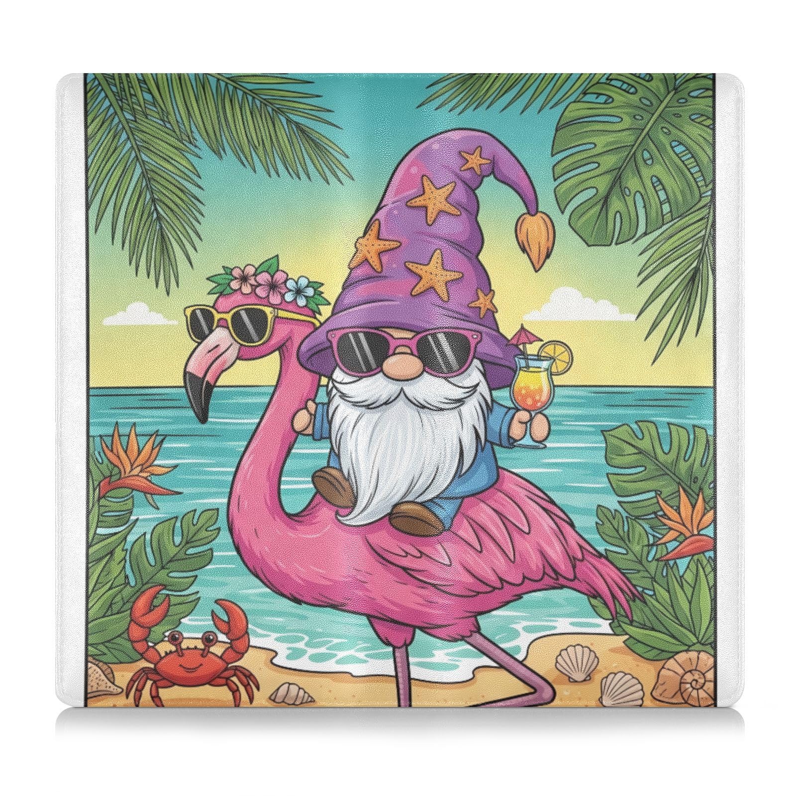 BURSTDDY Flamingo Gnome Leather Car Registration and Insurance Holder,Registration and Insurance Card Holder Glove Box Car Organizer Car Document Holder for Cards, Driver License
