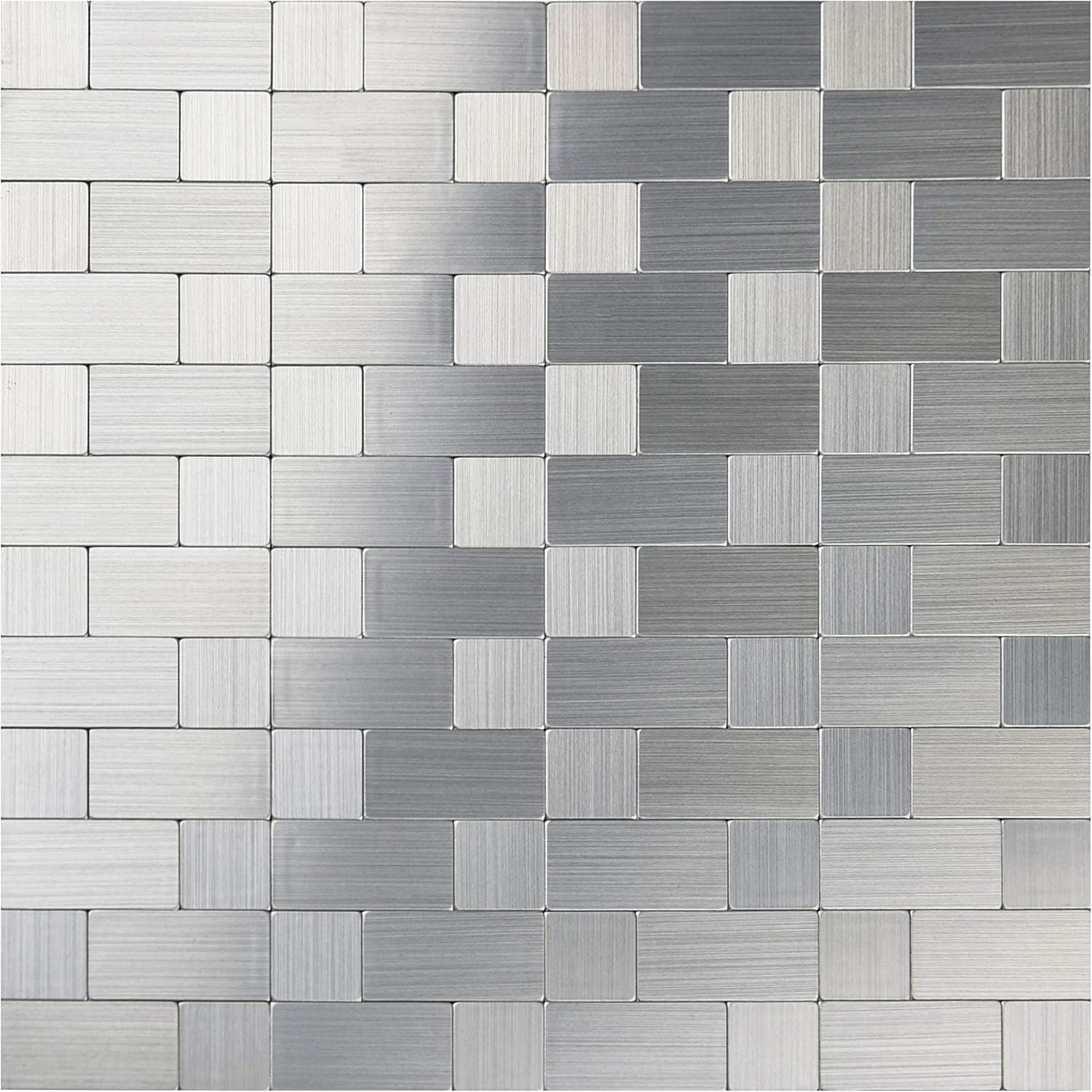 Grеаtеѕt Prоduсt LK 5pcs Premium Self-Adhesive Metal Tiles - Peel and Stick Backsplash Tiles for Kitchen (LKB6215, 12"x12", Silver)