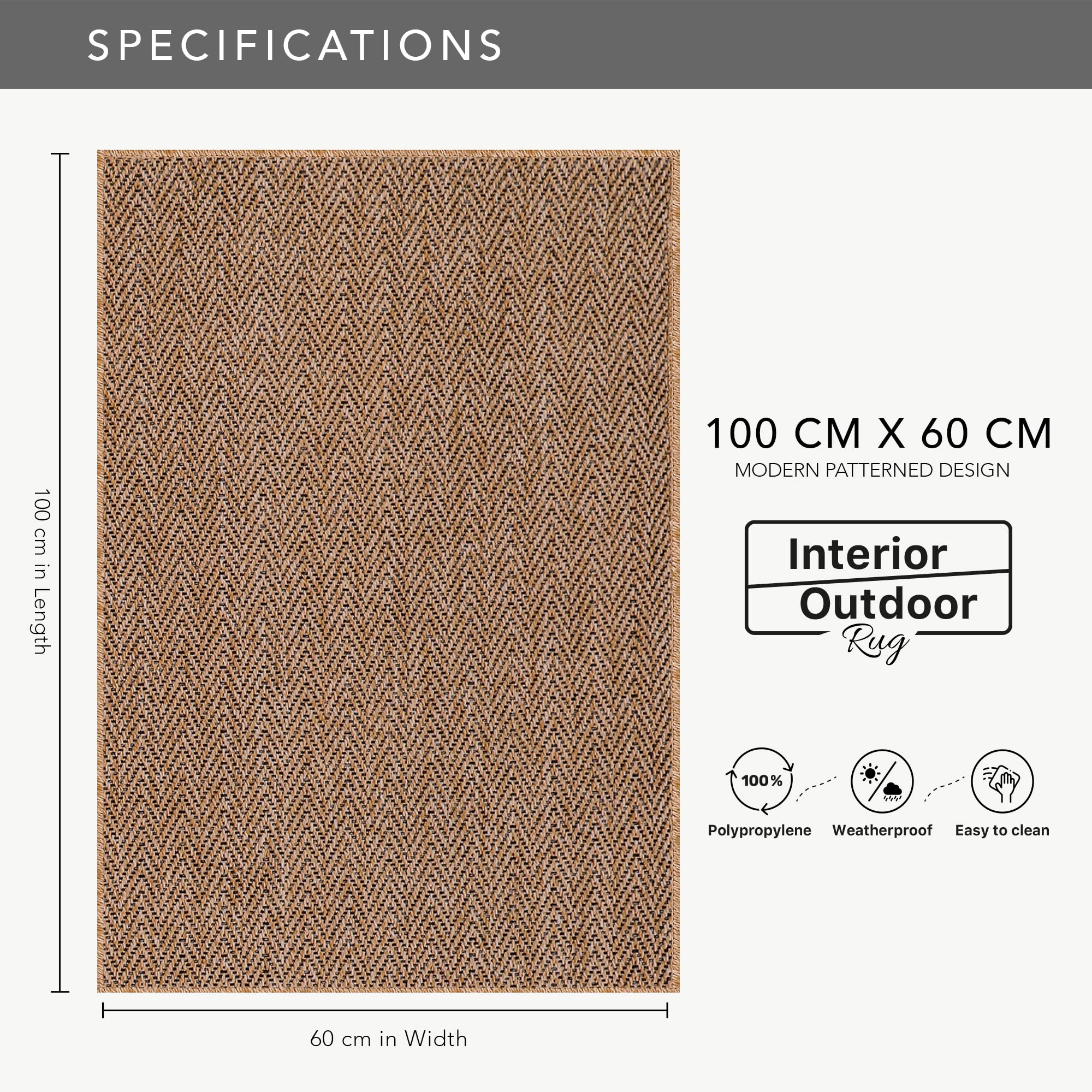 NETLINE HOME Rugs Living Room, Non slip, Washable Area Rug, Beige Rug - Image 2