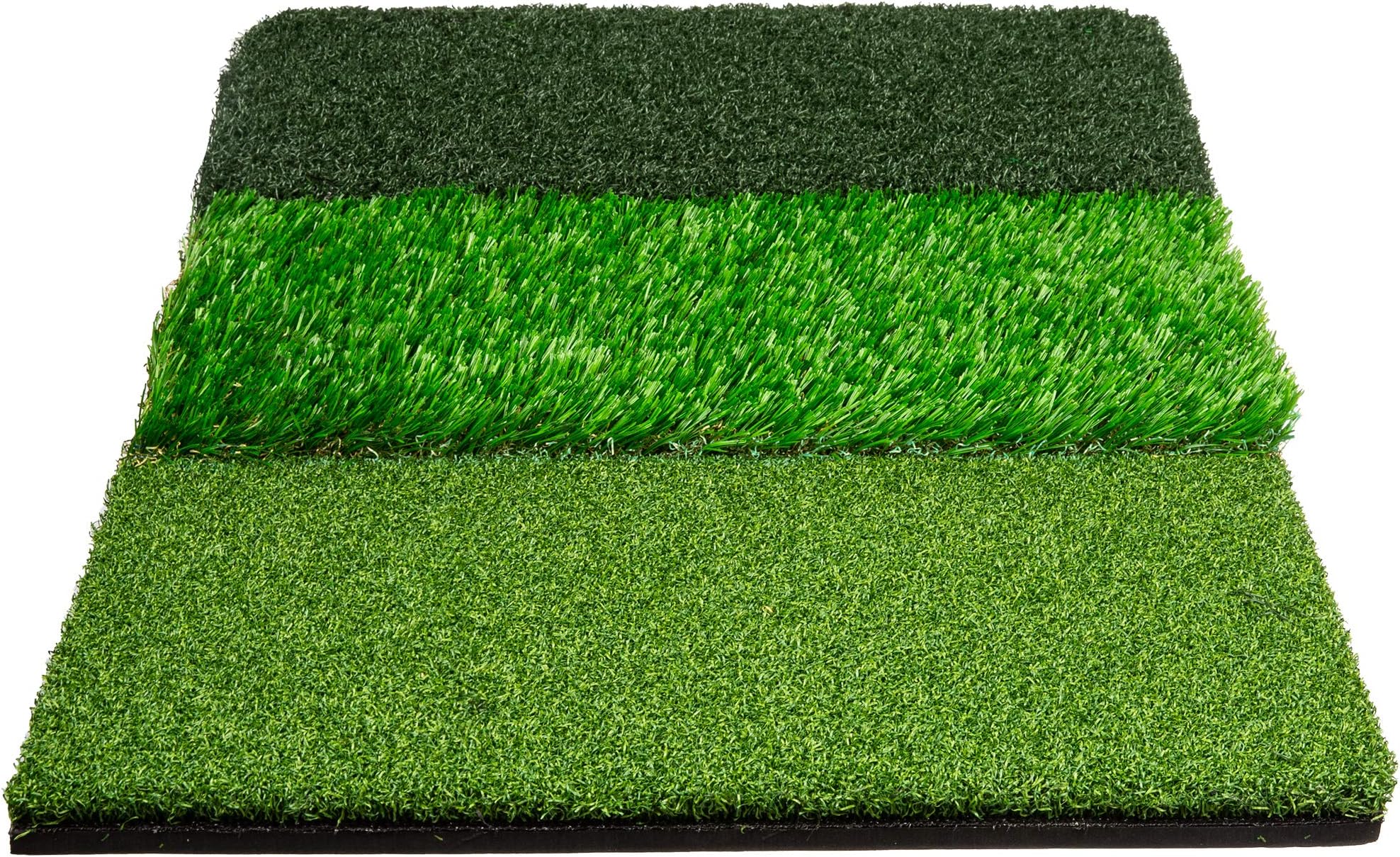 Stripe Golf Tri-Turf Golf Hitting Mat - Grass Mat for Driving and Chipping Practice - 26"x16"