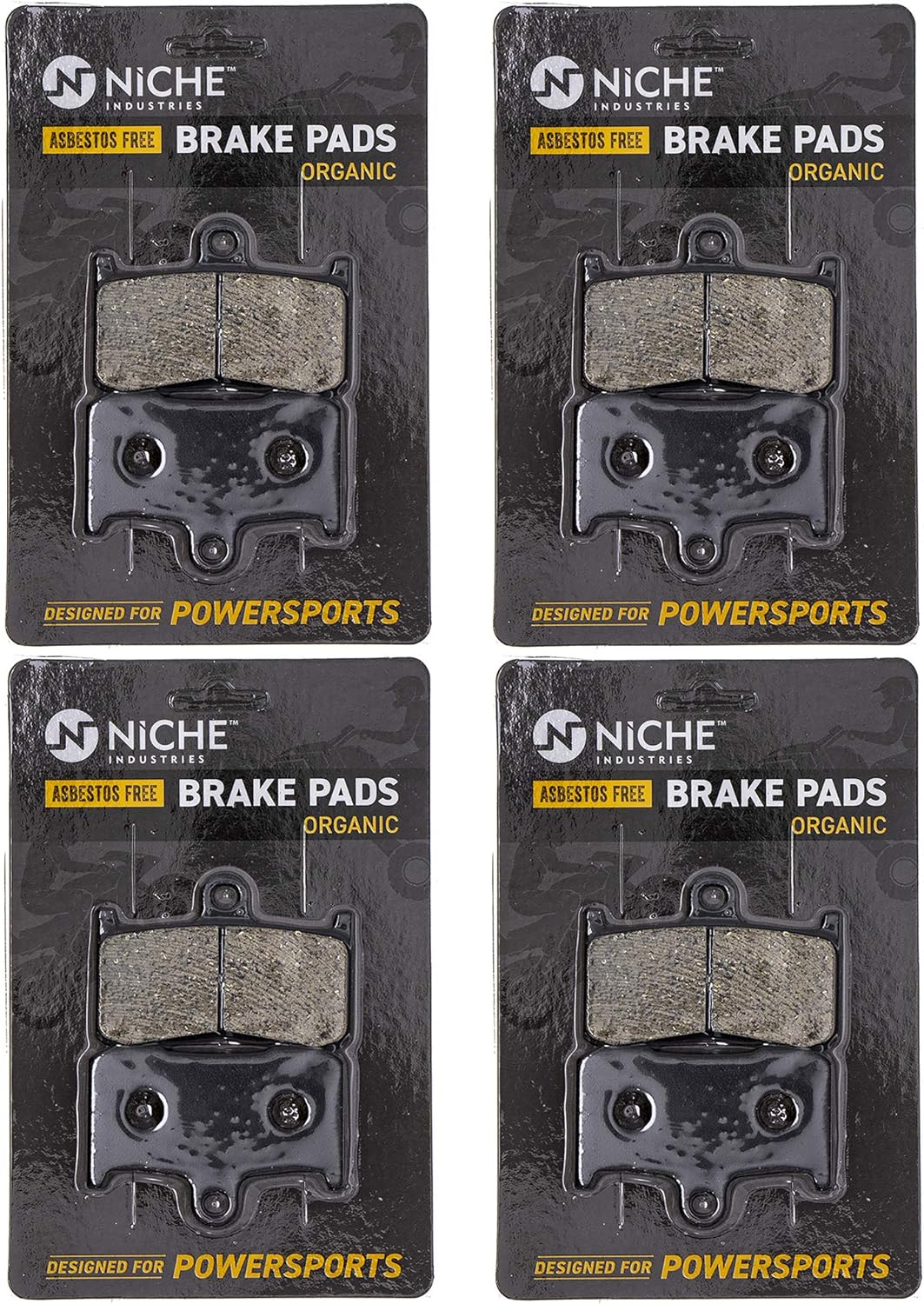 NICHE Brake Pad Set for Kawasaki Ninja ZX9R Victory Cross Roads Country Vegas Indian Chief Front Organic 4 Pack