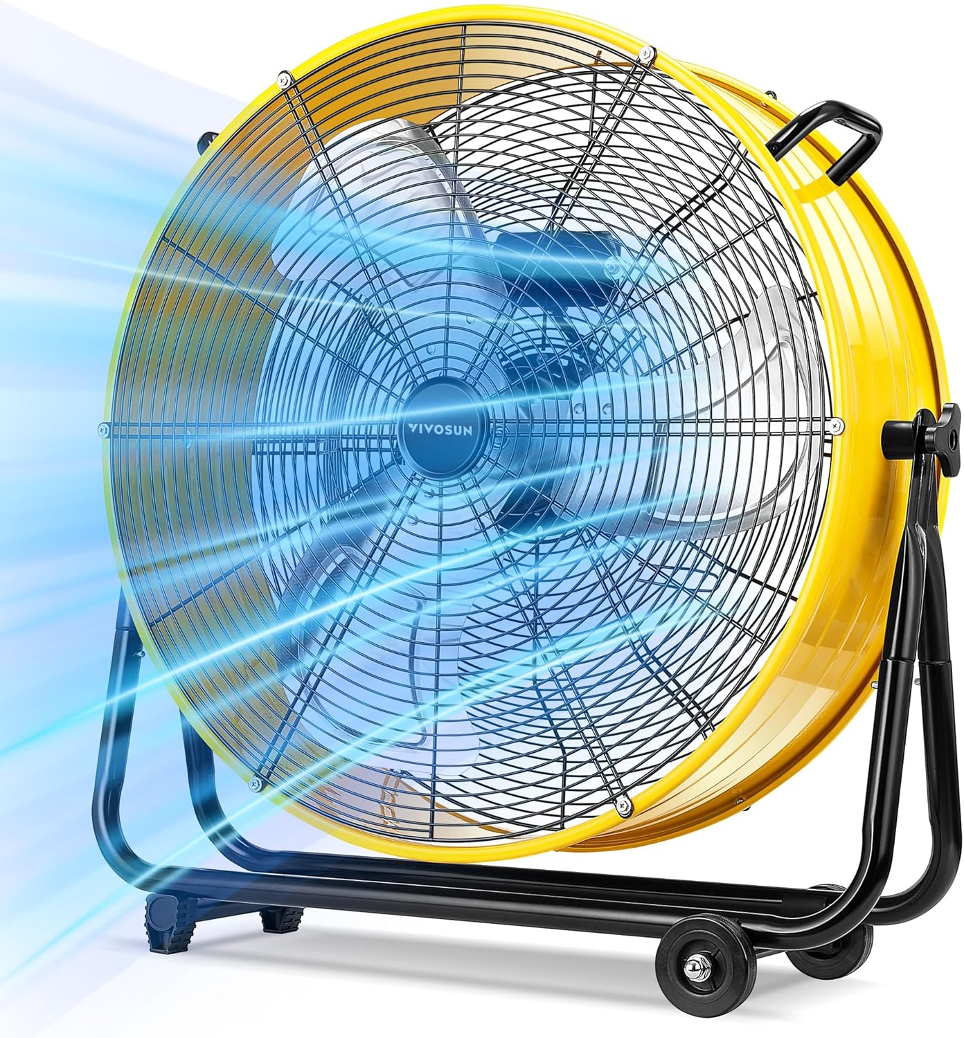 VIVOSUN 24 Inch Industrial Tilt Drum Fan Heavy Duty, 8540 CFM, High Velocity, Air Circulation and Cooling for Warehouse Factory Garage Workshop Use, 3 Speed, ETL Certified