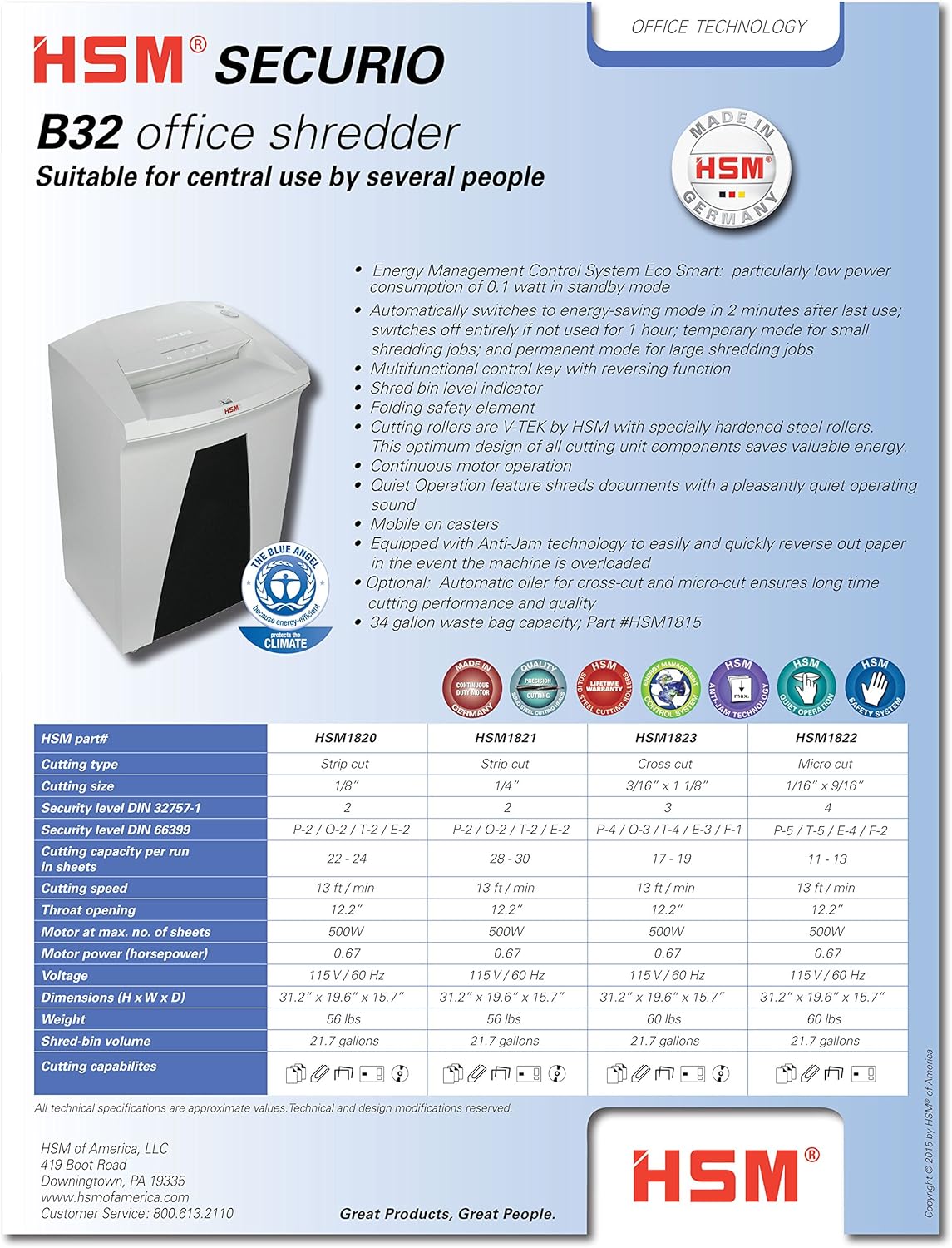 Blасk Frіdау - 70% оƒƒ HSM SECURIO B32cL4, 11-13 Sheets, Micro-Cut, 21.7-Gallon Capacity Continuous Operation Shredder