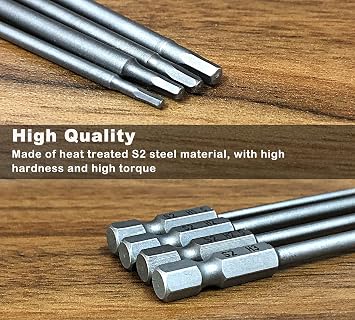 Hex Head Allen Wrench Drill Bit Set 1.5, 2.0, 2.5 & 3.0mm Upgrading of S2 Steel 1/4 Hex Shank 3.9 Long for Screwdrivers Bit Electric Screwgun/Power Drill RC Repair Working