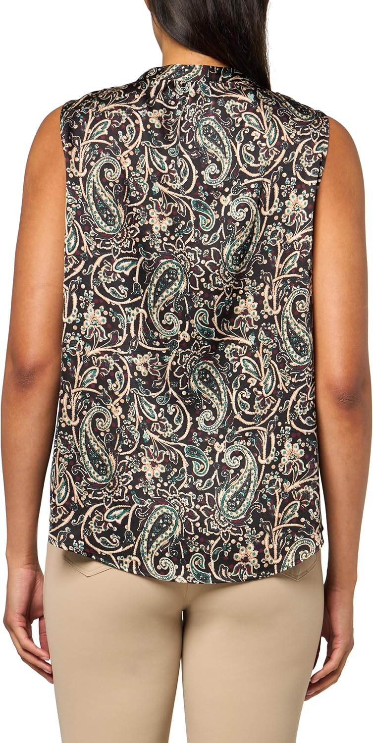 Kasper Womens Jewel Keyhole Neck Sleeveless Blouse - Image 2