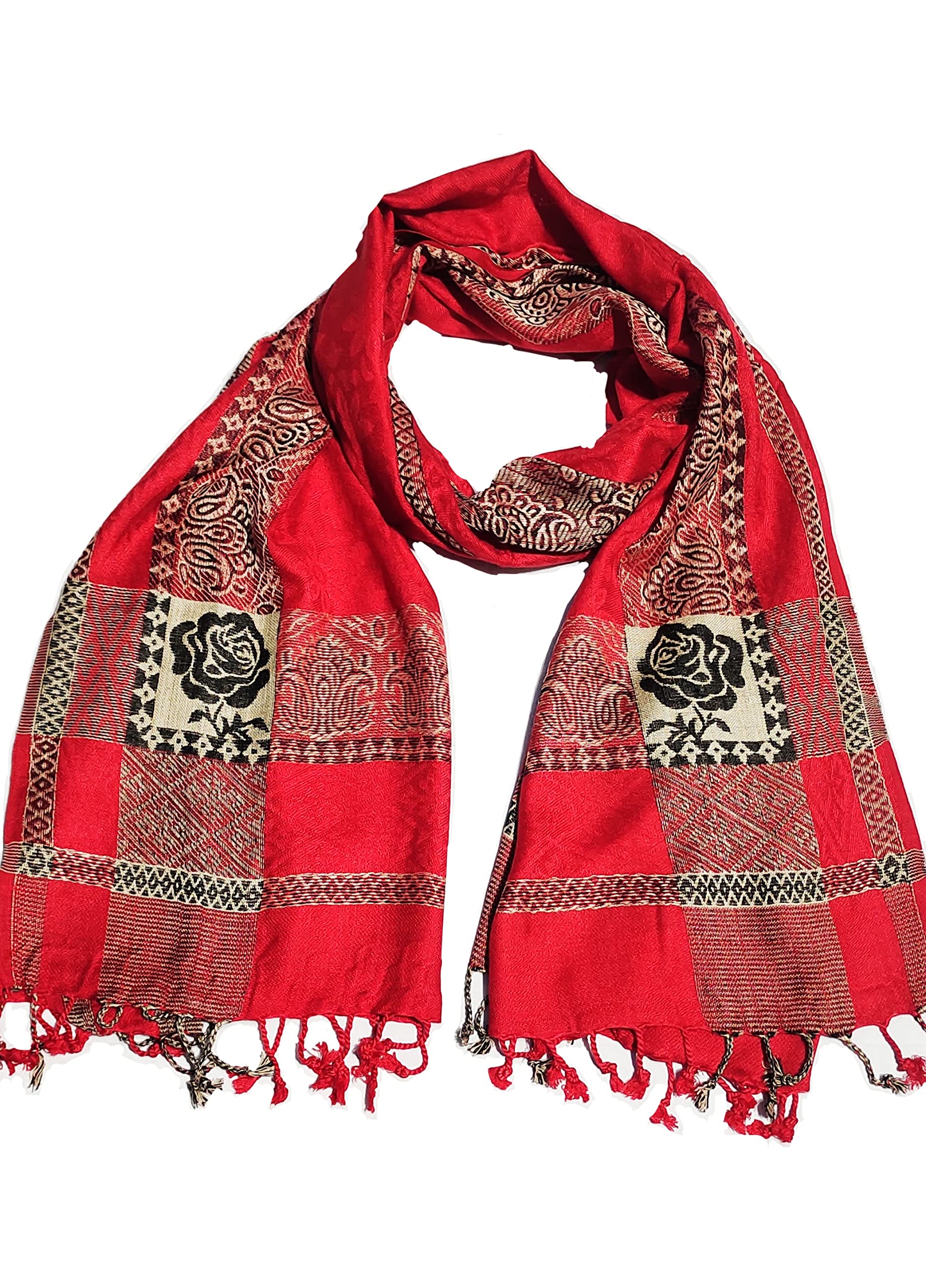 SABA Women And Girls Fancy Viscose Jaquard Scarf, Stoles-image-27