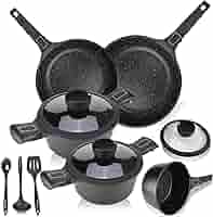 Set Pentole A Induzione 7 Pezzi ROSSETTO - Ceramica Antiaderente, Manico Rimovibile, Grigio Cenere - Foto 8