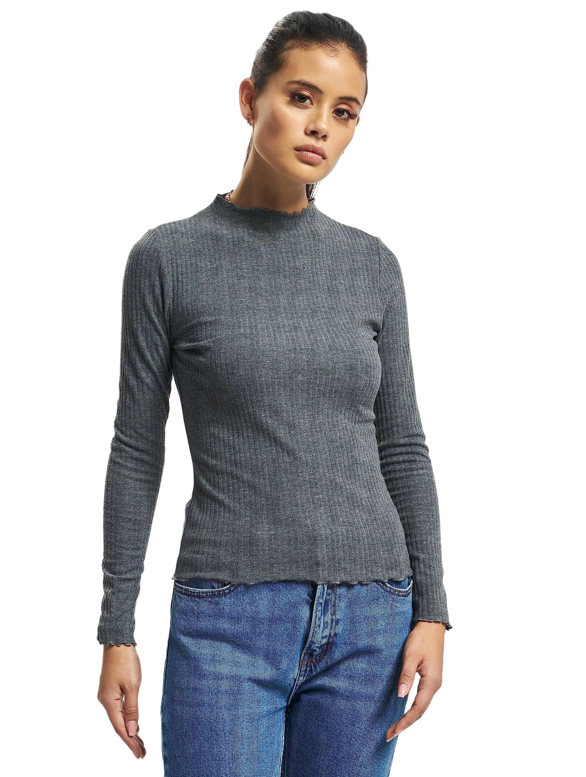 Only Women's Gris High Neck Sweatshirt Onlemma Small