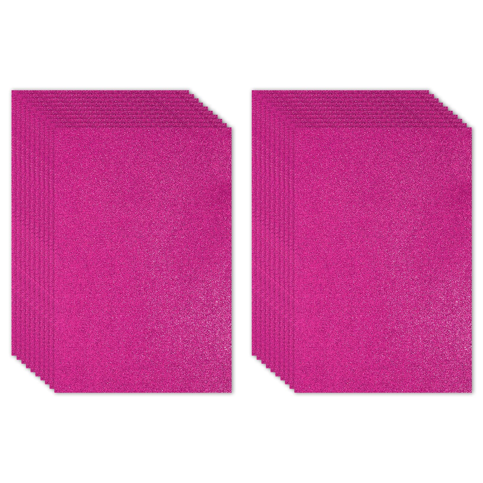 PATIKIL 20 Sheets 2mm Glitter Foam Sheet, 16" x 12" Fuchsia Sparkle EVA Paper, 16x12"