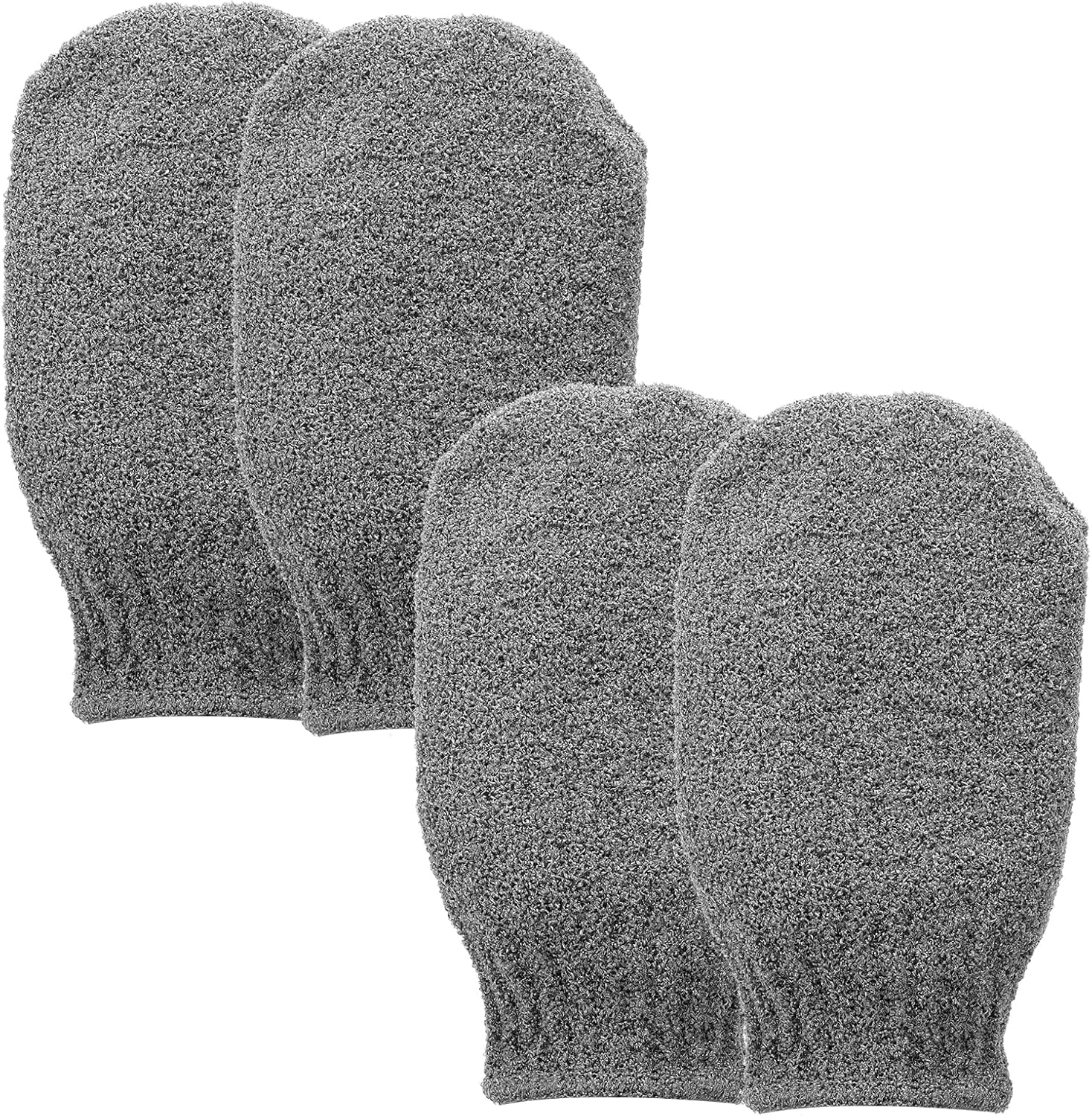 Sibba 2 paar exfoliërende handschoenen, exfoliërende handschoen bodyscrubber voor het verwijderen van vuil en dode huid, Body Exfoliator voor douchebad, bruinverwijdering, keratosis pilaris (grijs)