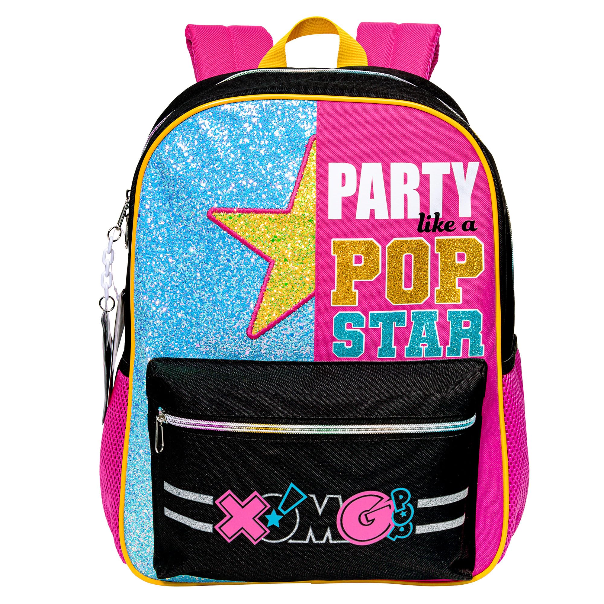 Fashion AngelsXOMG POP! Glitter Party Pop Star Backpack, Bookbag with Adjustable Straps & Spacious Compartments, Official XOMG POP! Merchandise for Kids & Tweens