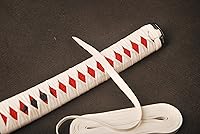 Vista 3 de Cordón blanco de la envoltura de Ito Tsukamaki Sageo del cuero de la PU para las espadas samurai