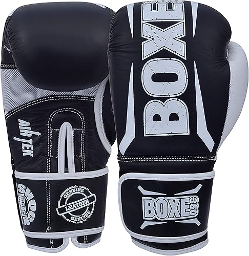 Miniatura 6 de Guantes de boxeo Muay Thai Training Genuine Cow Hide Leather Sparring Guantes de boxeo Kickboxing Guantes de lucha