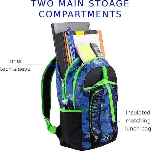 Miniatura 5 de FUEL Juego de mochila resistente al agua para adolescentes y estudiantes, bolsa de almuerzo, suave, reutilizable, aislada, hielera, térmica, para