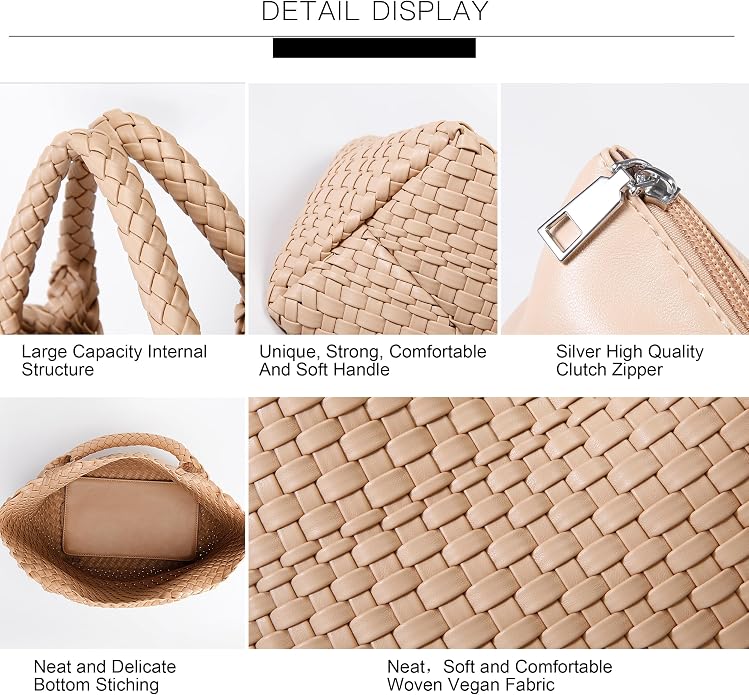 Bolso vegano tejido para mujer, verano, playa y viaje miniatura 5