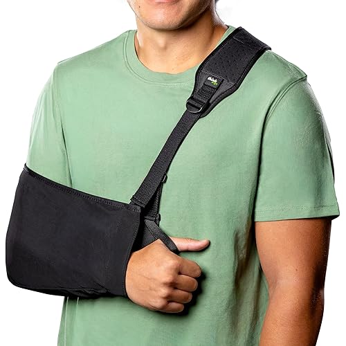 Think Ergo Arm Sling for Shoulder Injury & Rotator Cuff Support – Breathable, Adjustable Arm Sling with Front Buckle, Padded Strap & Thumb Loop, Left or Right Arm, Adult Support