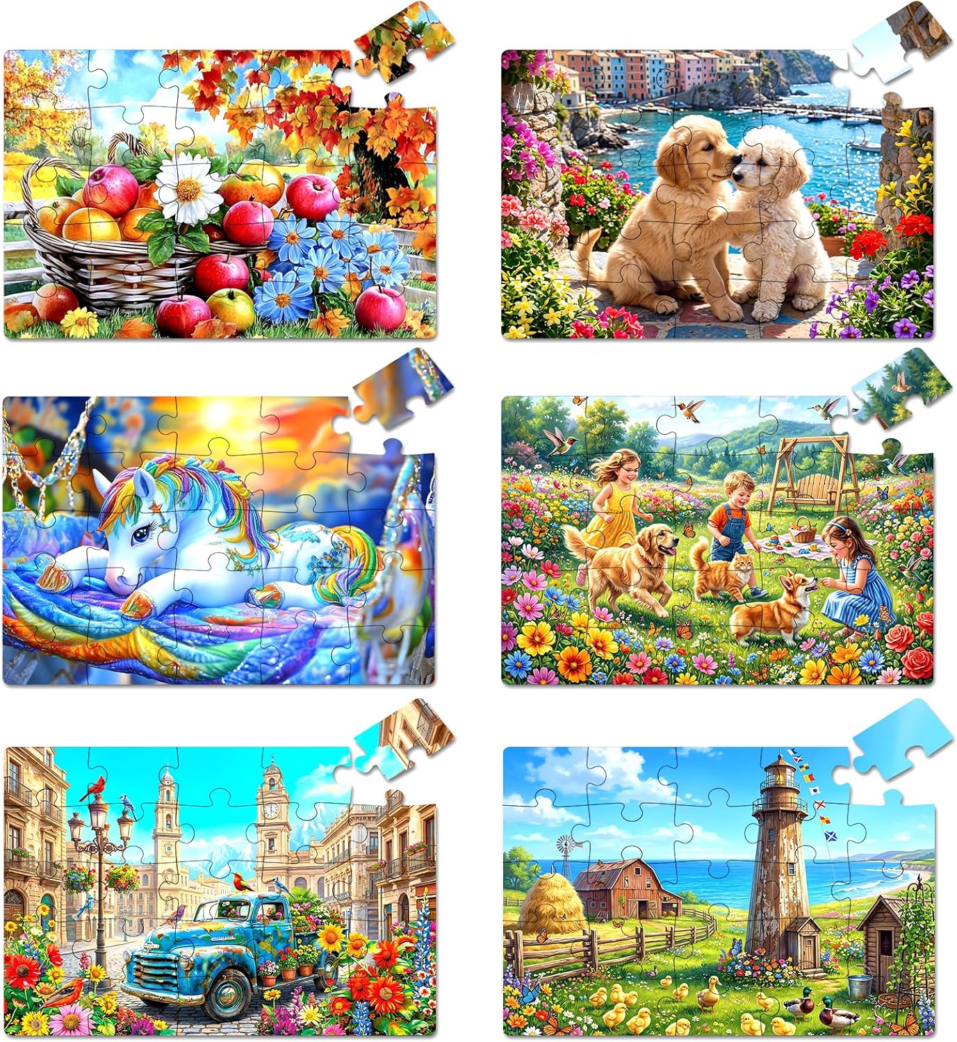 25-Piece Large Piece Puzzles for Seniors, 6 Pack Memory Gift Set | Dementia & Alzheimer’s Puzzle,Memory Care Games for Elderly Adults,Gentle Cognitive Challenge,Caregiver Friendly Gift
