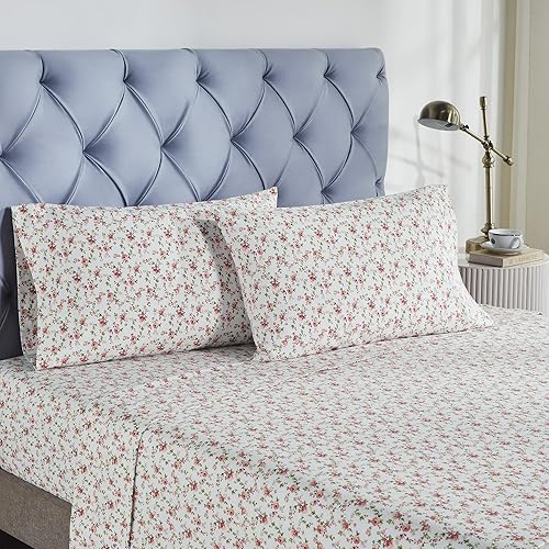 Miniatura 2 de Modern Threads Juego de sábanas de franela 100% algodón, 4 piezas, suaves y duraderas para todas las estaciones, Mariah King