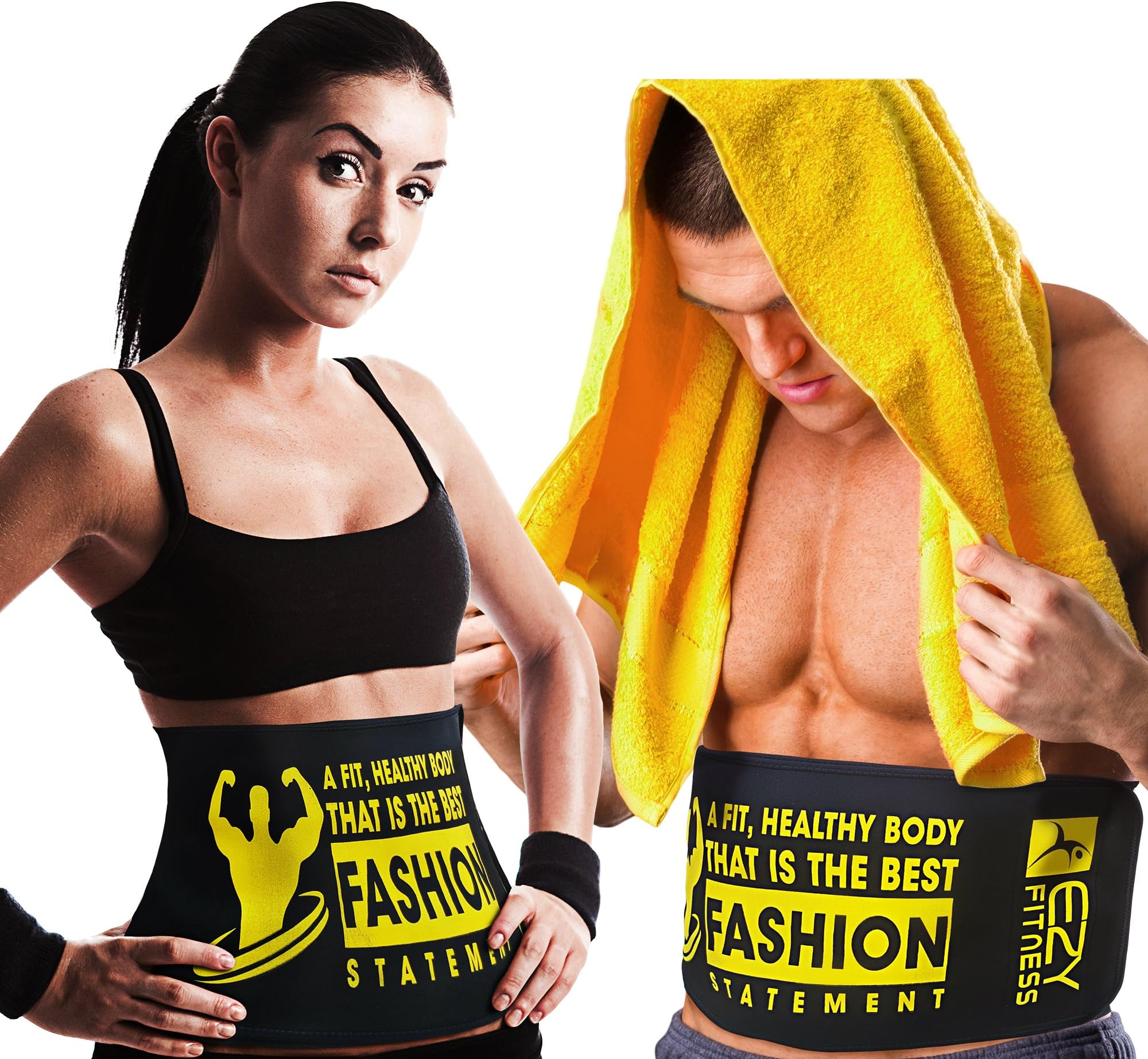 EZY Fitness Waist Trimmer Ab Belt for Men & Women - Waist Trainer Made of Neoprene 10" Width & Fits up to 46" in Length - Low Back & Lumbar Support - Abdominal Trainer & Acts As Abs/Core Trainer