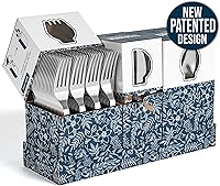 Vista 9 de Exquisite Juego de cubiertos de plástico plateado resistente, 300 unidades, para fiestas, soporte para utensilios para encimera de cocina, 100