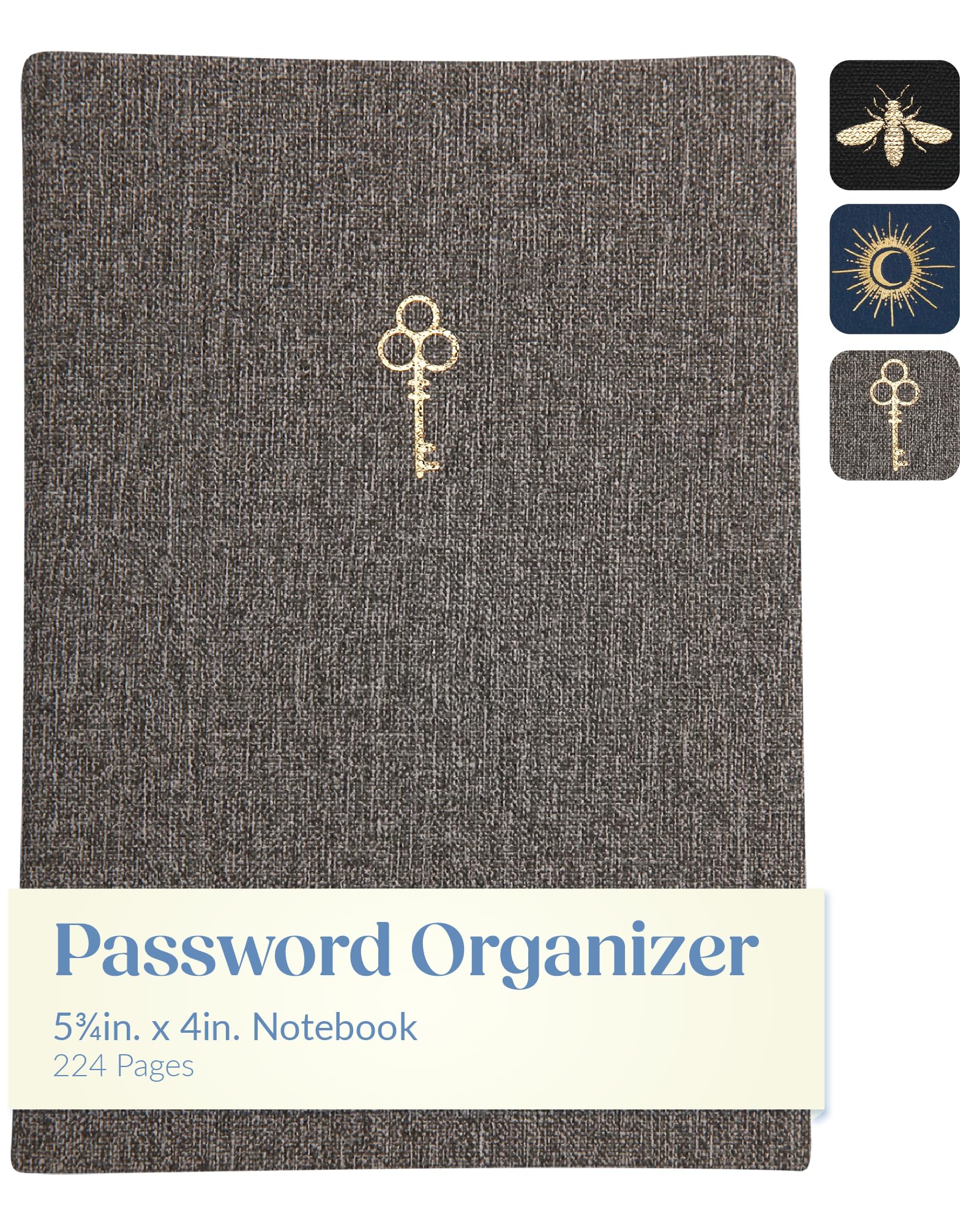WORLD TRAVELER Password Keeper Logbook with Alphabetized Tabbed Pages. Keep Track of Passwords, Usernames and Licenses with This Discrete & Pocket Size Book, Hardcover, 5.75x4