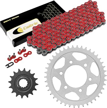 Caltric Red Drive Chain And Sprocket Kit Compatible with Kawasaki Zr1000A Z1000 2003-2006