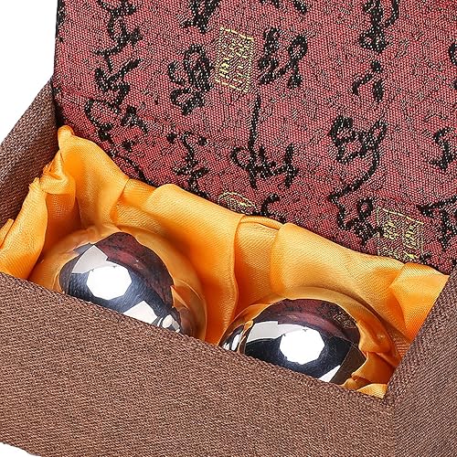 Miniatura 5 de Bola de acero de mano, 2 bolas de acero de mano, bolas de baoding de acero inoxidable, bolas de meditación, utilizadas para recuperación de función