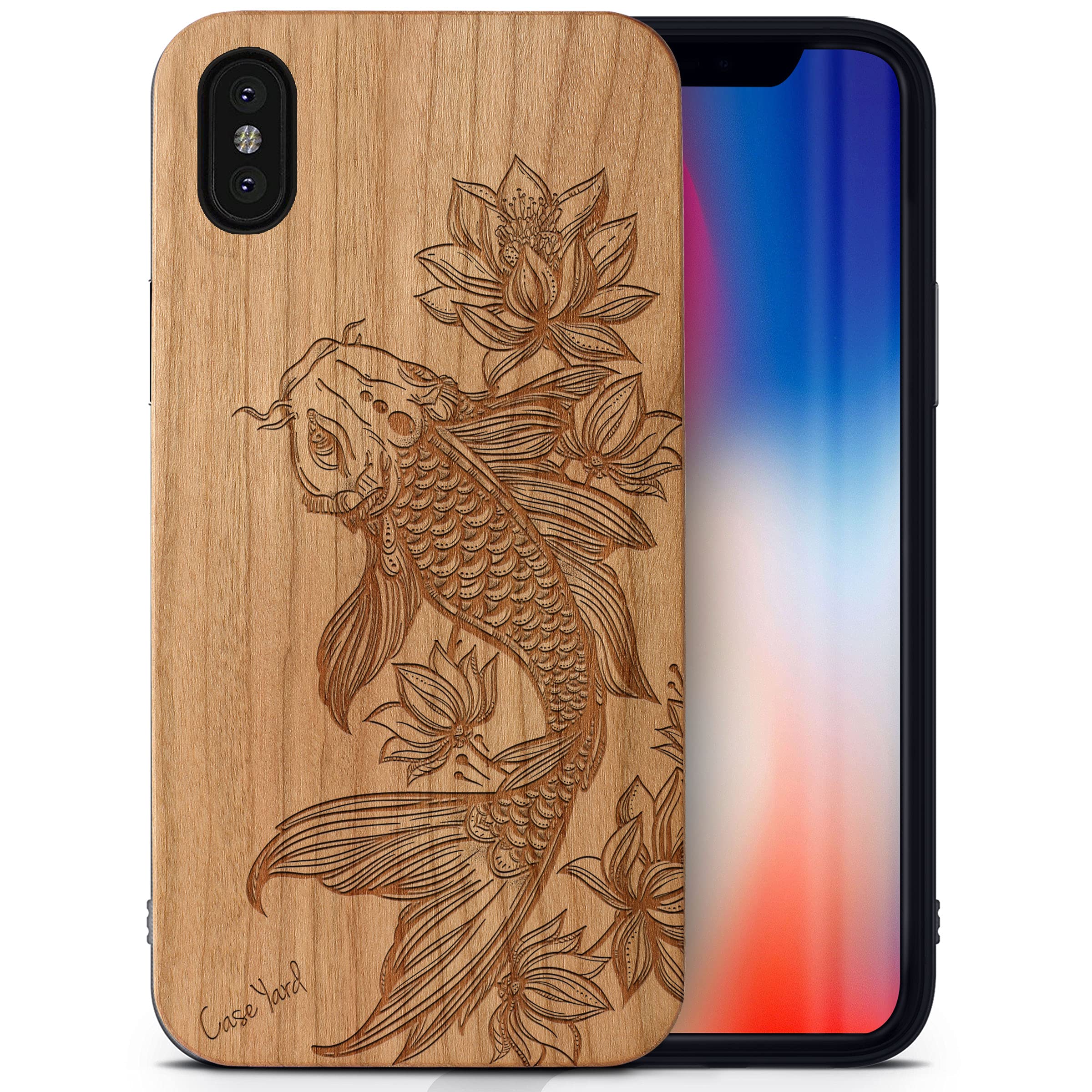Amazon.co.jp: ケースヤード 木製ケース iPhone X/XS対応 ソフトTPU 
