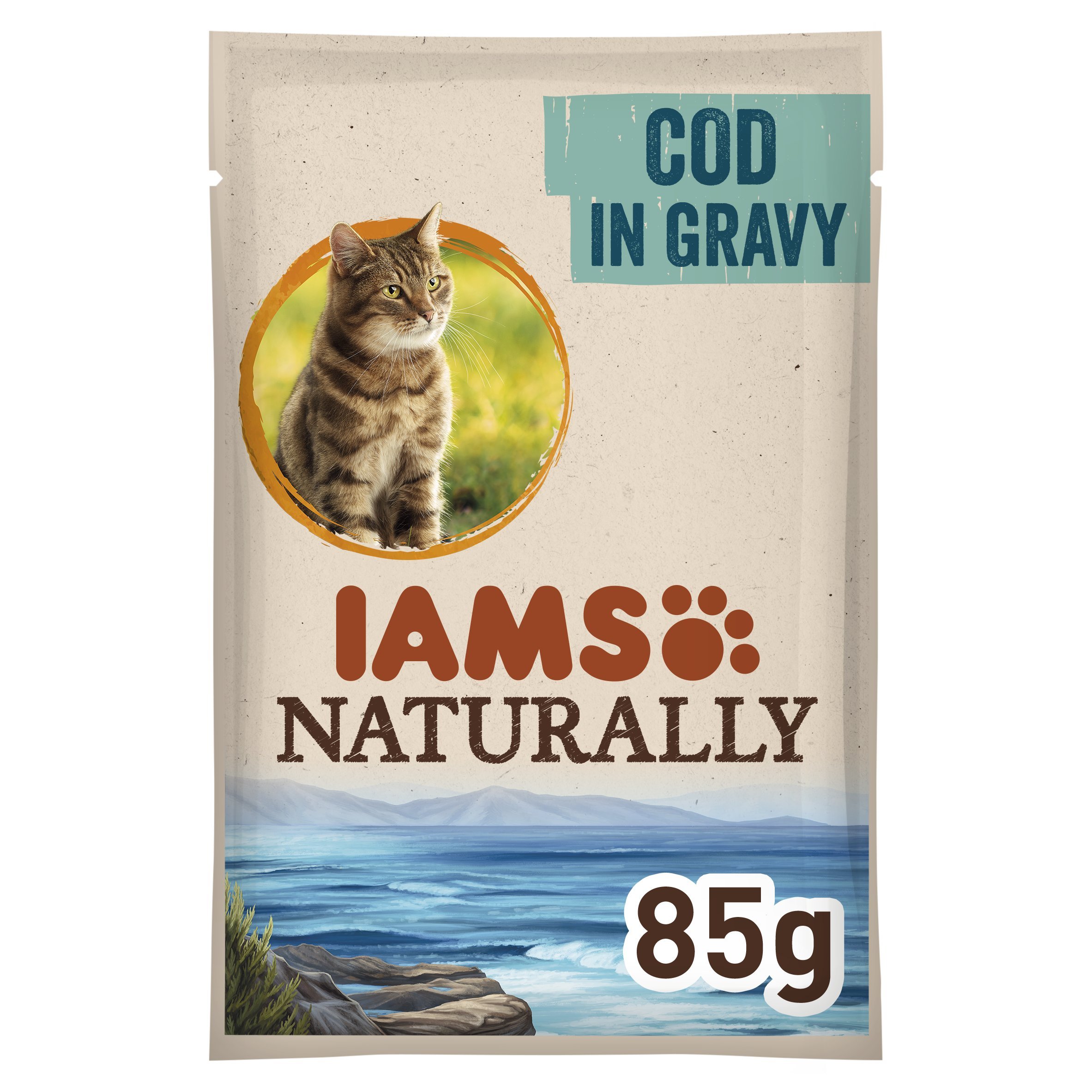 IAMS Naturally Chat Adulte avec bacalao océanique en Sauce [85 g]