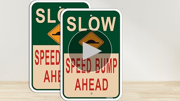 Amazon.com: 2 Pack Slow Speed Bump Ahead Signs, Slow Down