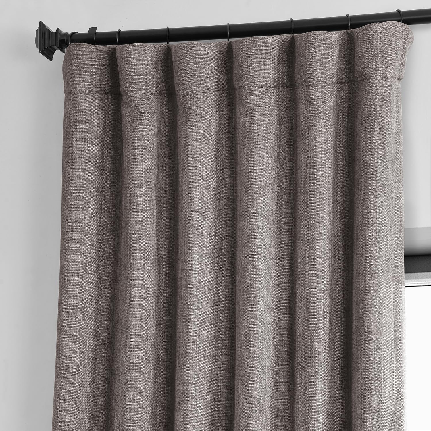 HPD Half Price Drapes BOCH-LN185-P Faux Linen Room Darkening Curtains for Bedroom (1 Panel), 50 x 120 cm, Mink - Image 4
