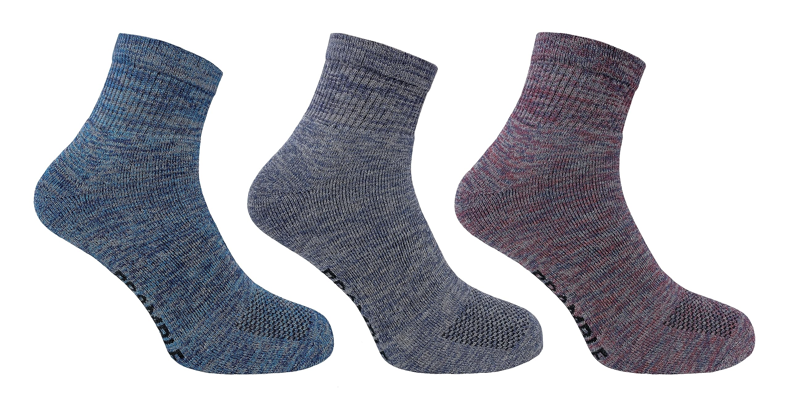 BrambleMen's Low Cut Socks | 3 Pairs | U.K. Size 6-11 | Mixed Outdoor comfort sports, active socks, walking socks, activity socks