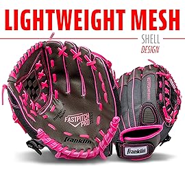Franklin Sports Windmill Series 11-Inch Softball Glove, Righty Glove, Pink/Gray