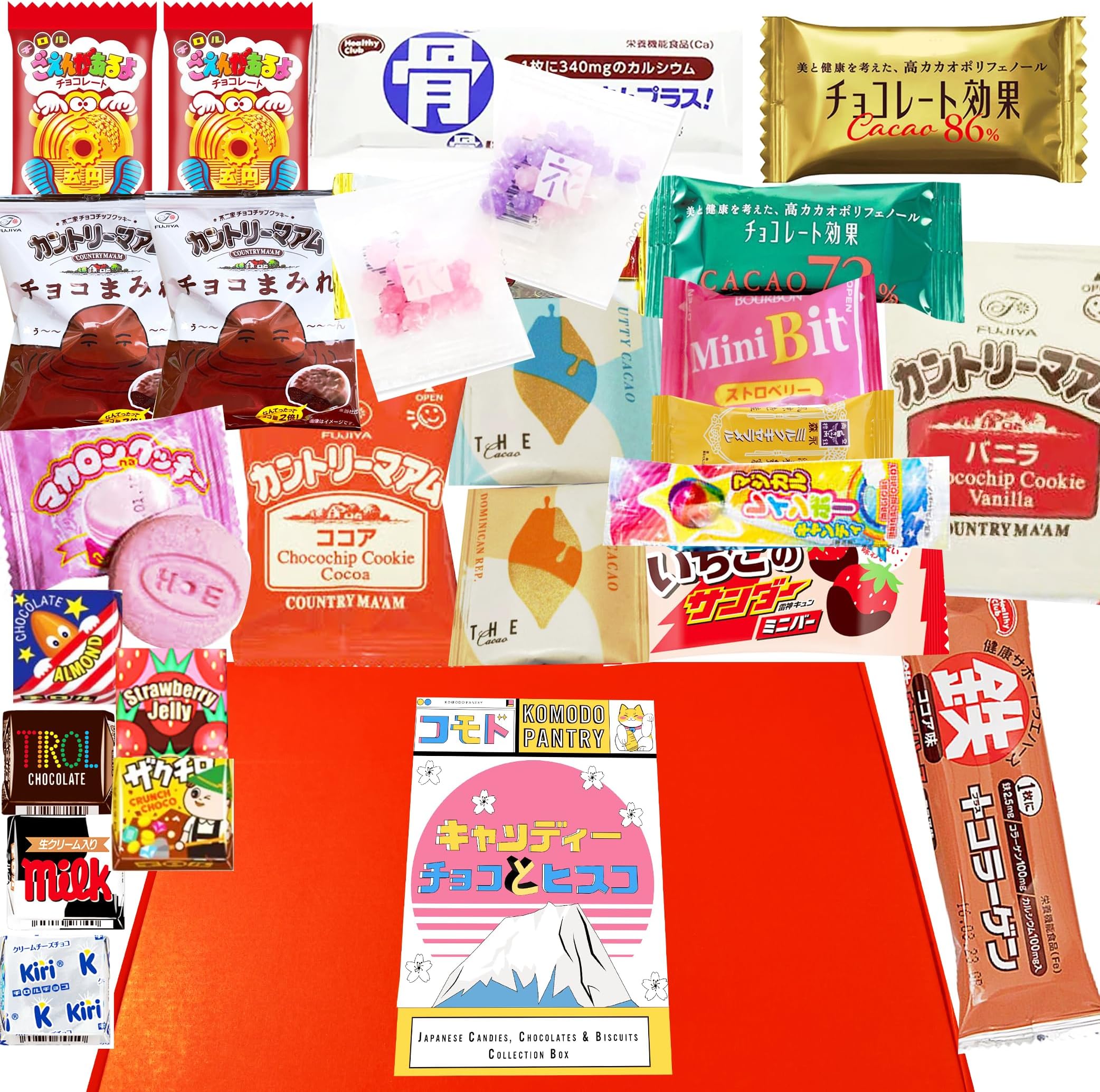 40pcs Mystery Japanese Chocolate, Dagashi Sweets and Japanese Biscuits Snack Box. Vegeterian Friendly, Halal