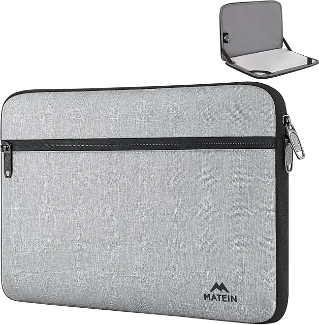 MATEIN Laptop Case 14 Inch, Slim Laptop Sleeve Water Resistant Computer Cover Bag, Lightweight Laptop Bag Lightweight Laptops Carrying Case PC Protective Cover with Accessory Storage Pocket, Grey