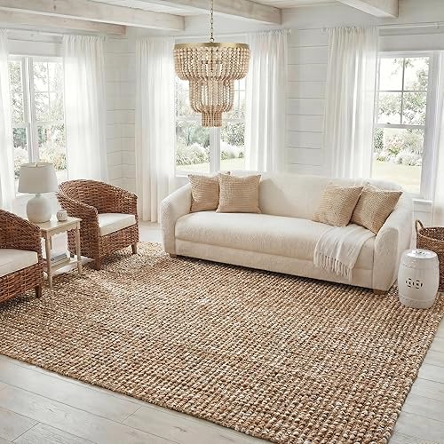 Vista 10 de SAFAVIEH Natural Fiber Collection - Alfombra de pasillo, 2 x 8 pies, marrón natural, yute hecho a mano, estilo granja, pelo grueso con textura