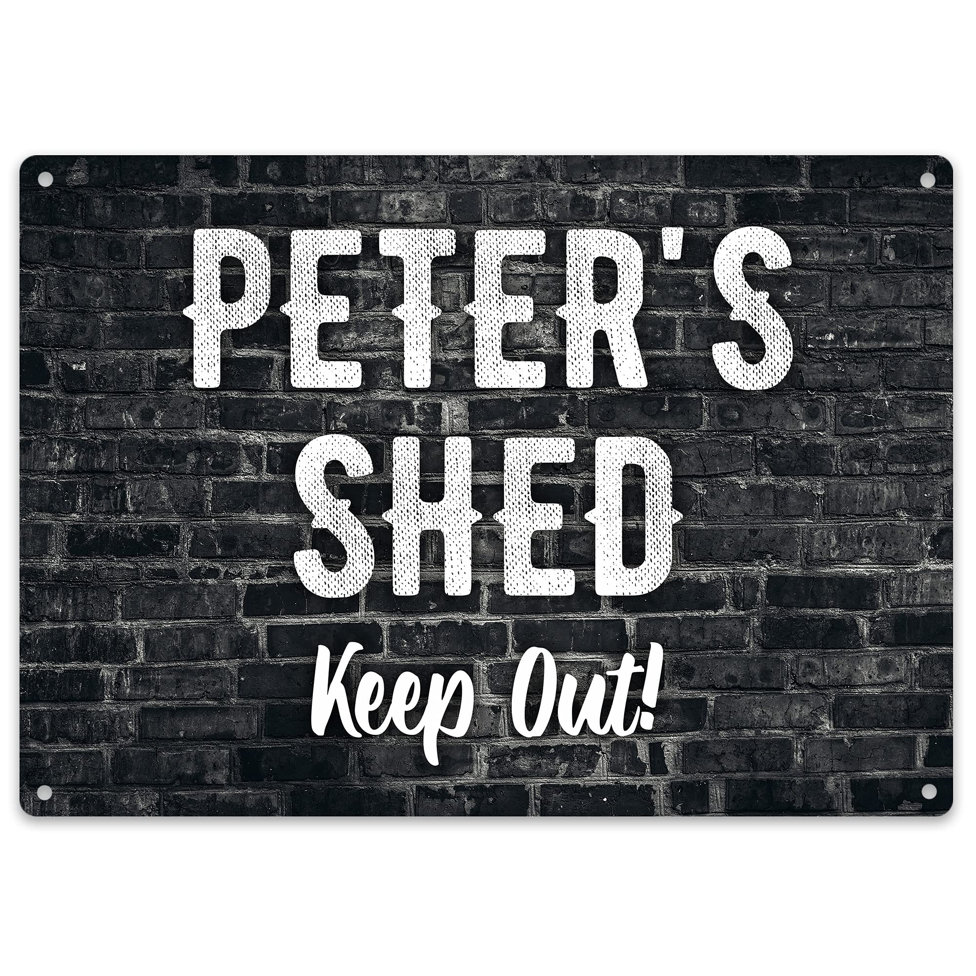 Purple Print House Shed Sign Personalised - Gardening Gift Ideas Shed Signs For Men - Metal Plaque Grandads Dad Funny, Garden & Outdoor, Large, Design 4