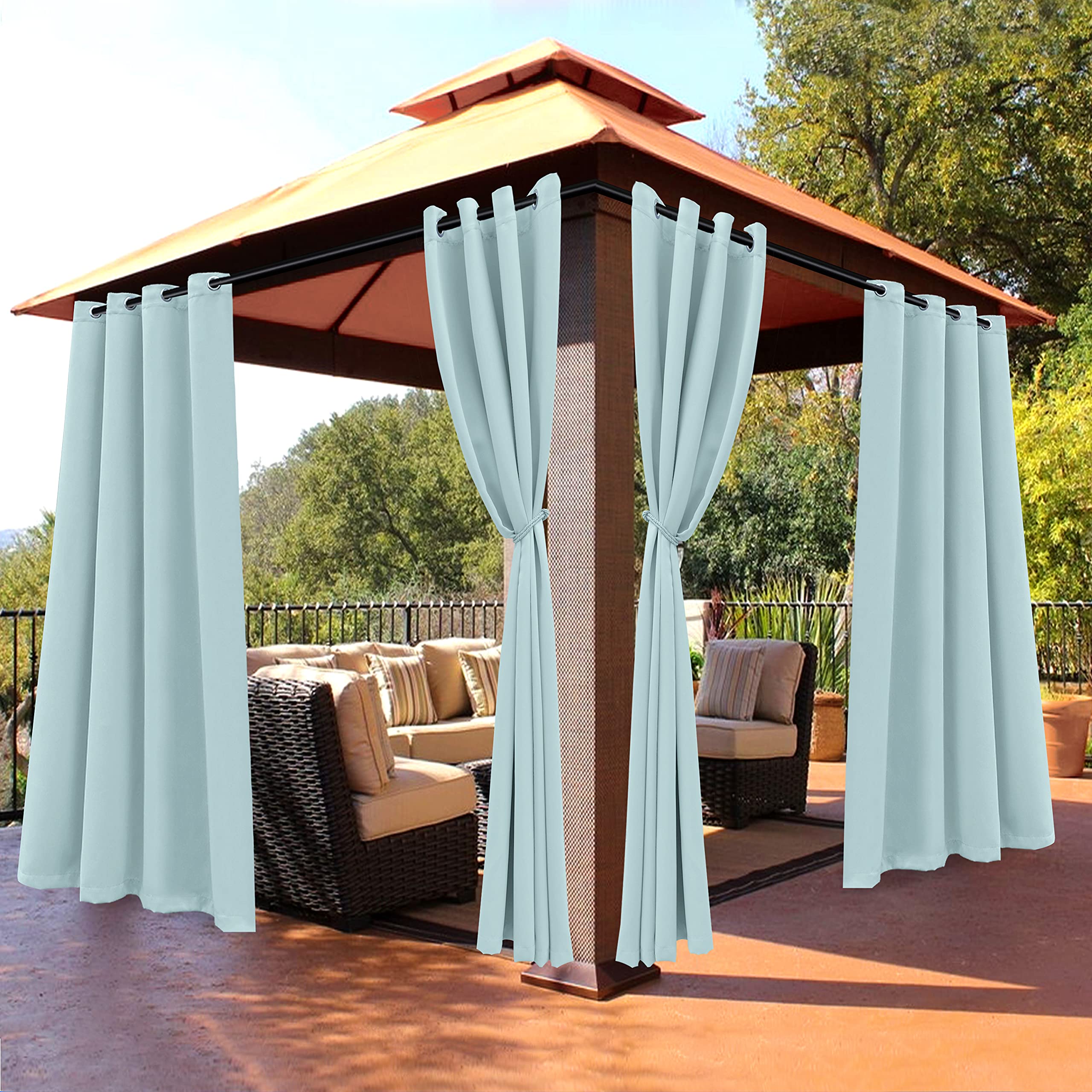 BONZER Waterproof Outdoor Patio Curtains Thermal Insulated, Sunlight
