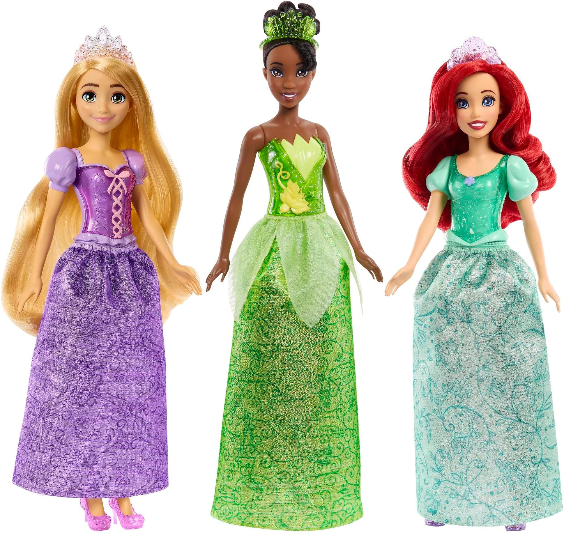 Mattel Disney Princess Fashion Doll Gift Set with 3 Dolls in Sparkling Clothing and Accessories, Inspired by Mattel Disney Movies