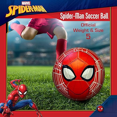 Miniatura 2 de Capelli Sport Marvel Spider-Man Kids Soccer Ball, Officially Licensed Youth Indoor Outdoor Soccer Ball, Size 3 and 5