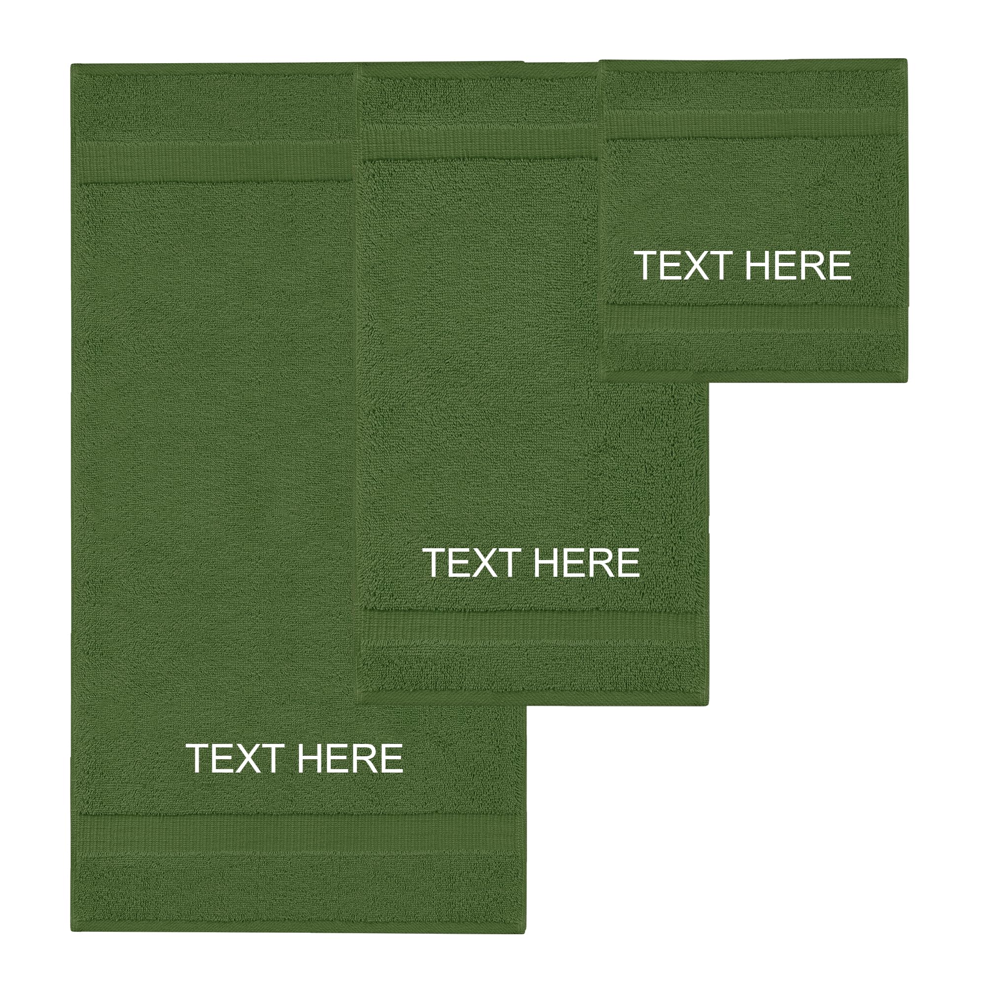 Chakir Turkish Linens Personalized 3 Piece Towel Set, 100% Cotton Luxury Turkish Towels for Bathroom, Soft Absorbent Towel Set with Bath Towel Hand