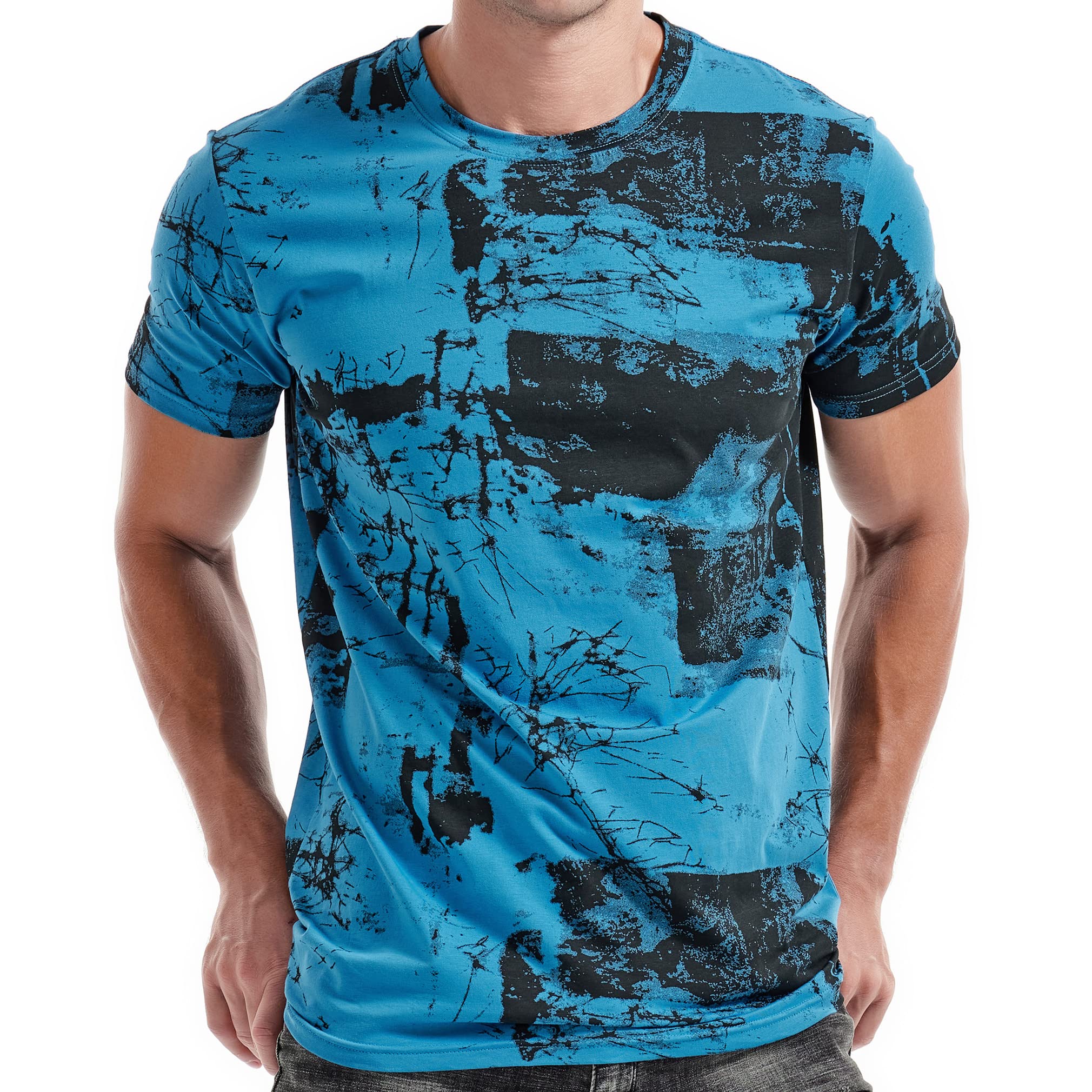 RONOMO Camiseta de teñido anudado para hombre