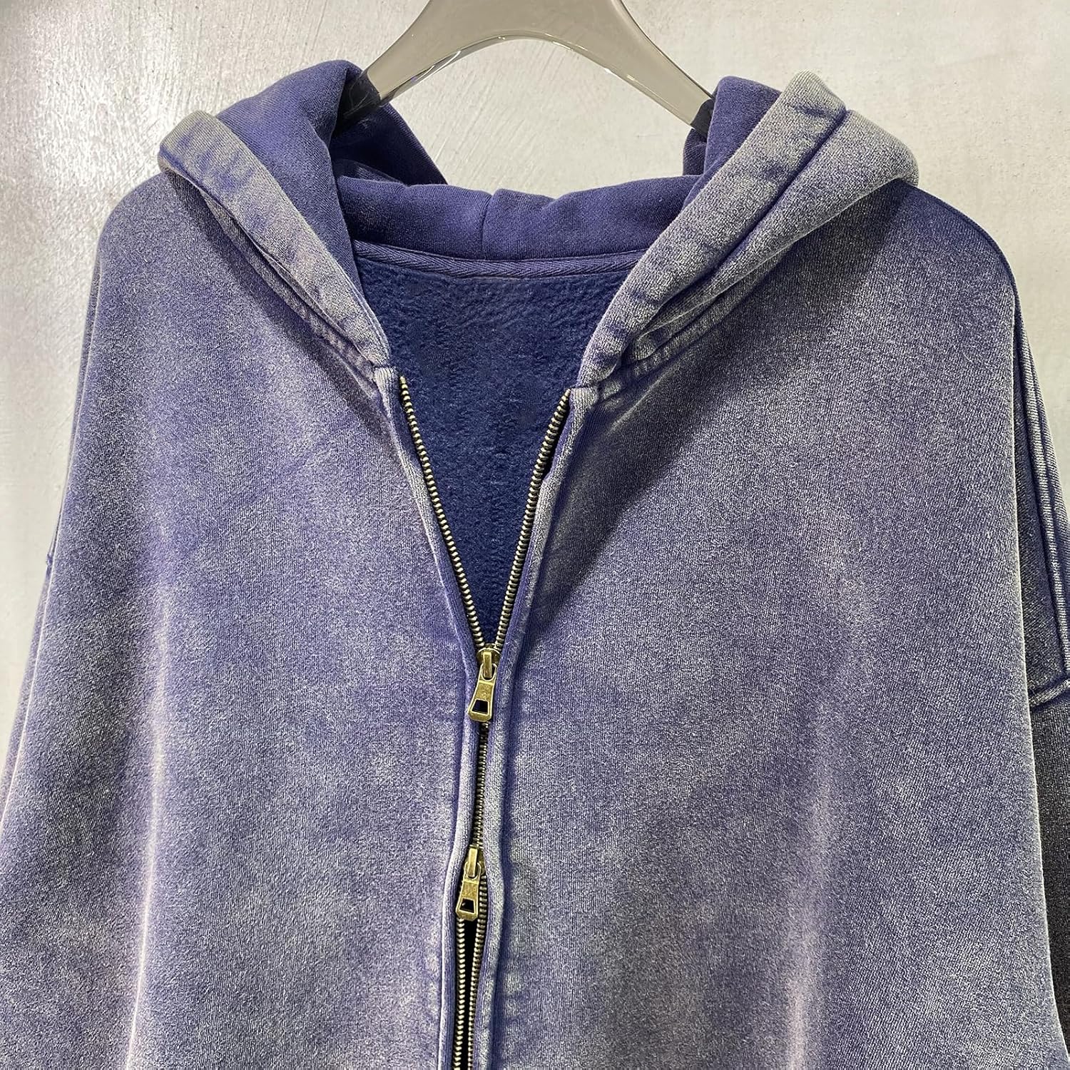 Mens Zip Up Hoodie Women Full Zip Fleece Sweatshirts Vintage Acid Wash Oversized Hoodies Sweatshirt Streetwear - Image 4