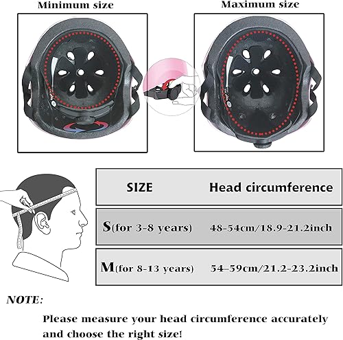 Miniatura 4 de Juego de equipo de protección para niños y niñas, equipo de seguridad para deportes al aire libre, 7 unidades, casco infantil, rodilleras y coderas,